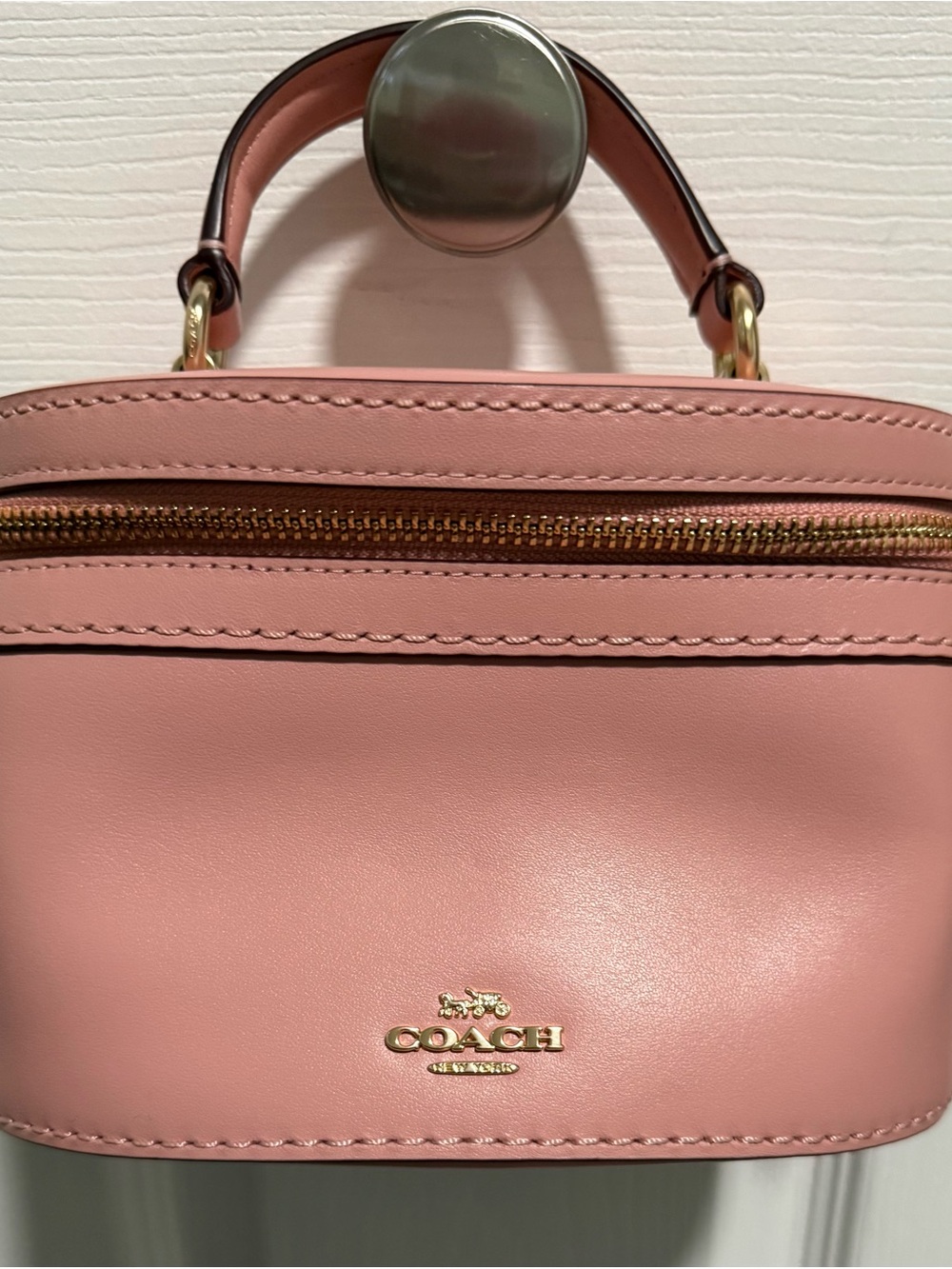 Coach Pink Mini Top-Handle Bag with Gold Hardware